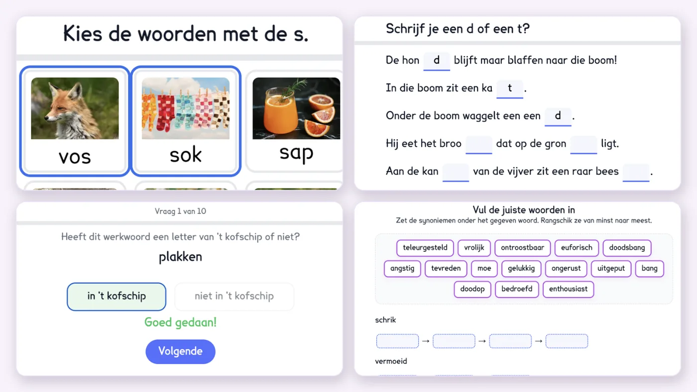 Vier oefeningen uit de gratis taallessen van Taalkrak
