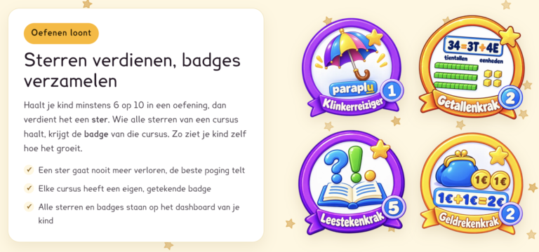 sterren en badges verdienen