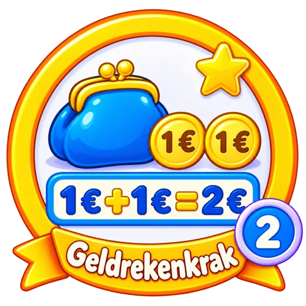 Badge Geldrekenkrak, wiskunde 2de leerjaar